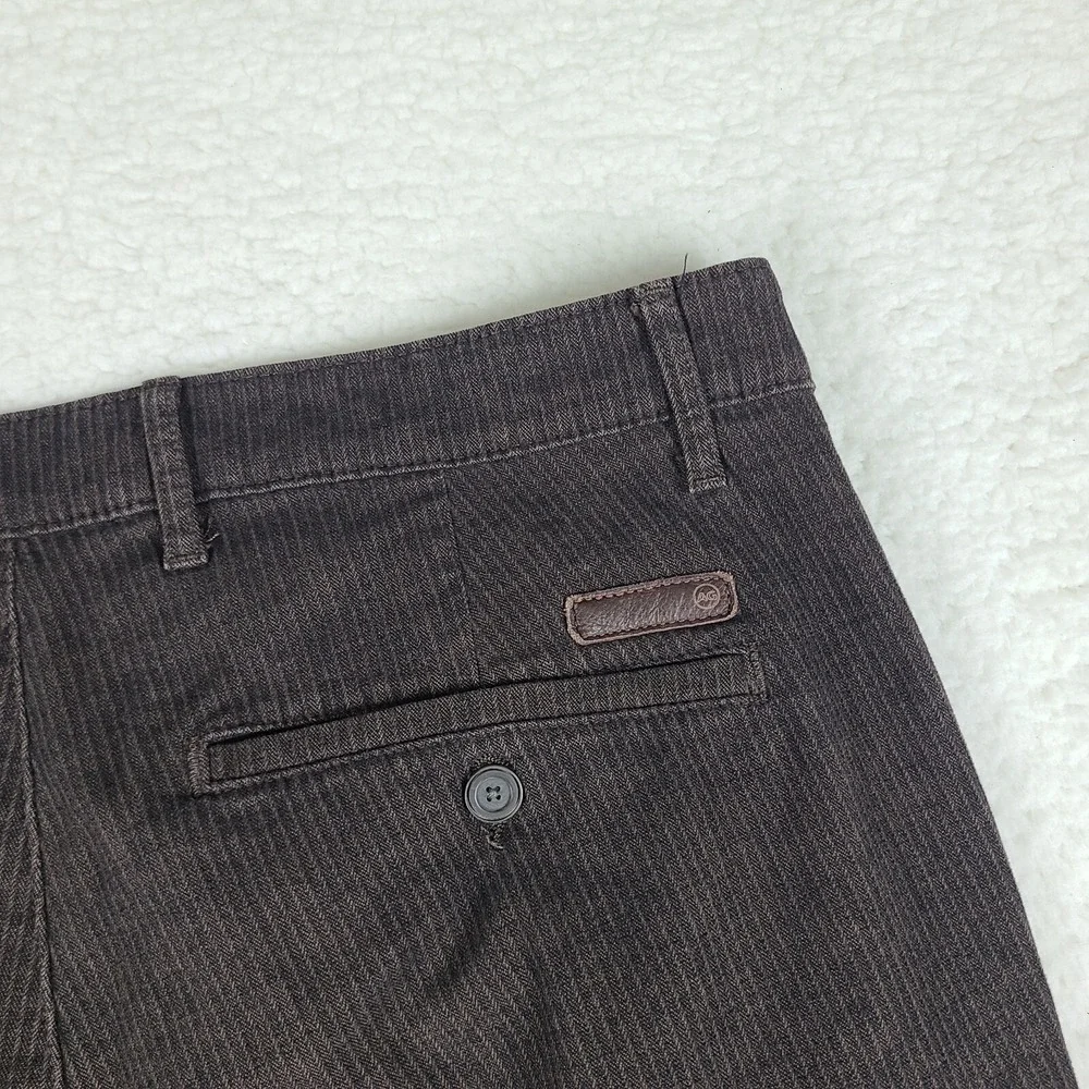 AG Adriano Goldschmied Pants Mens 36x32 Dark Brown The Marshall Slim Trousers EC